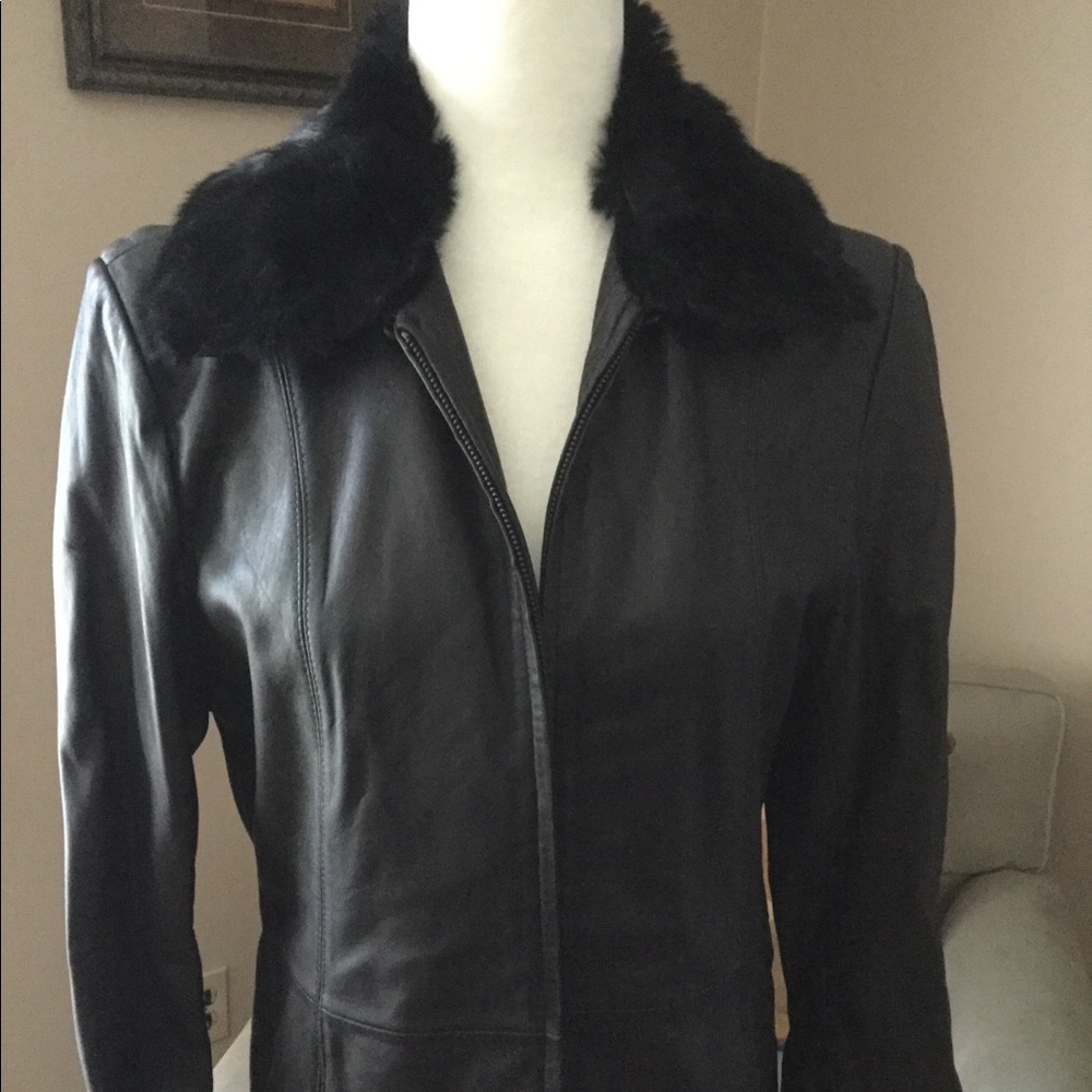 🌹 Black Leather Jacket, Size M 🌹